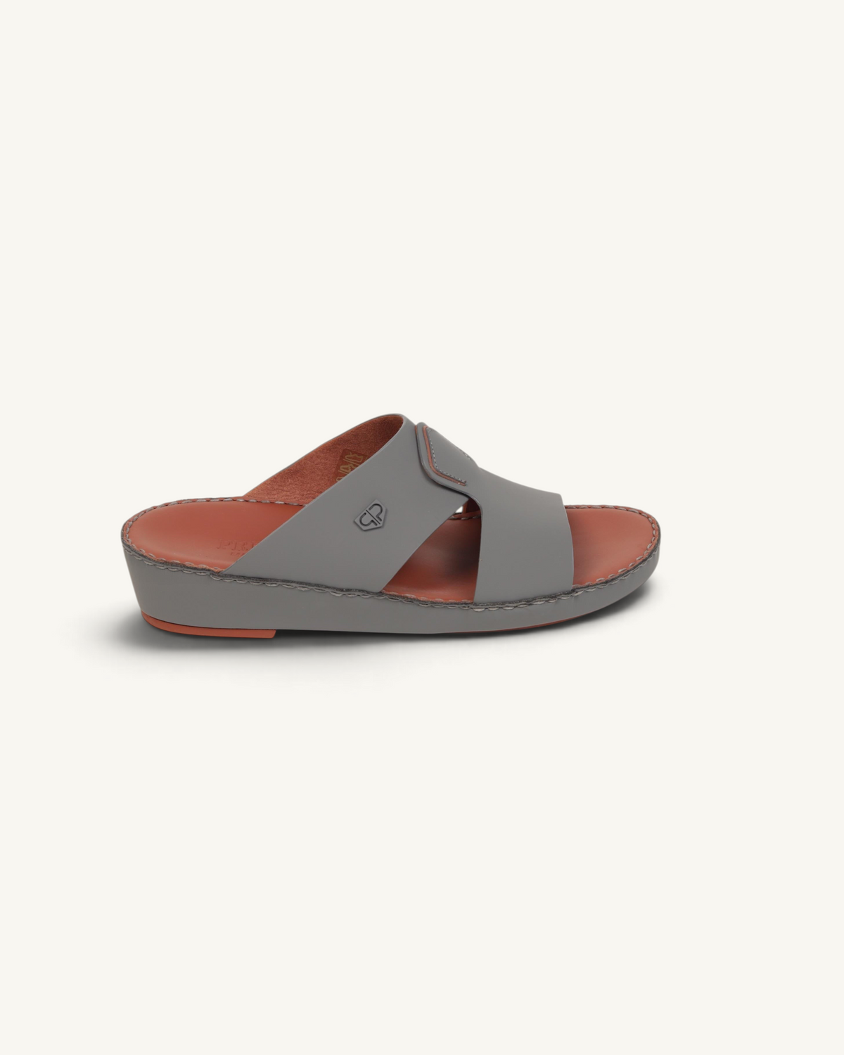 Prestige P3436 Vintage Lux Matt slide sandal in anthracite grey leather with a comfortable wedge sole