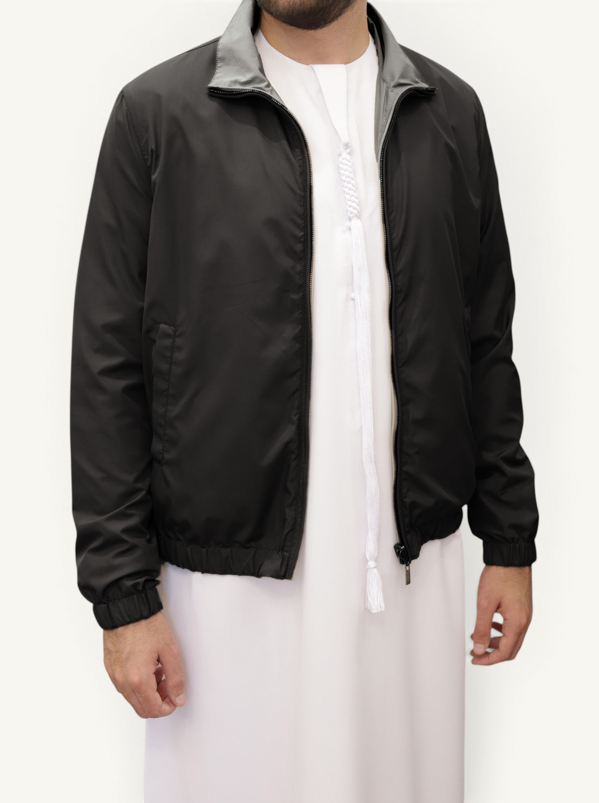 PRESTIGE BOMBER STORM MICROFIBER JACKET REVERSIBLE - Black / Grey