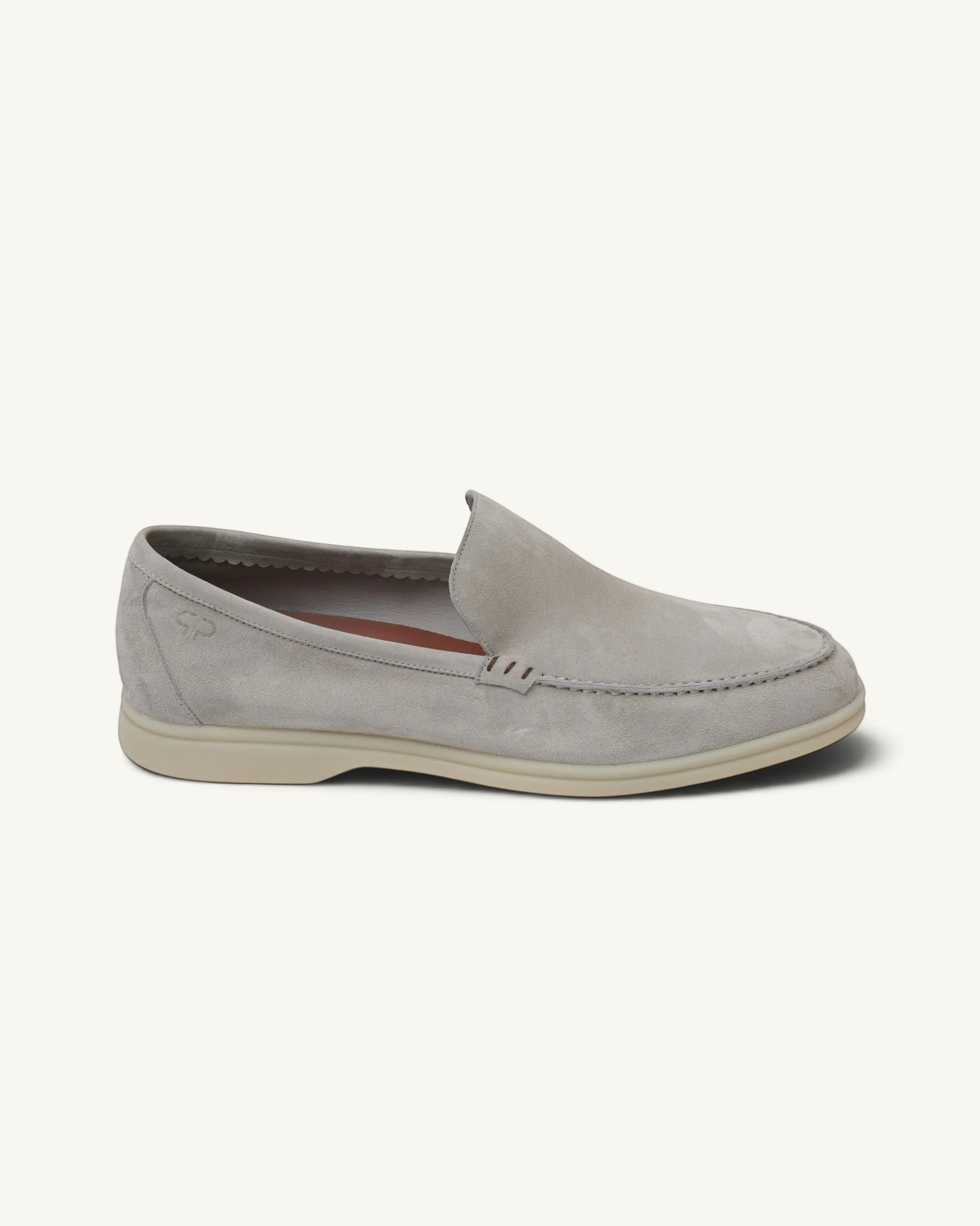 Prestige PSM092S loafer in rock grey suede with a slip-on design and a comfortable flat rubber sole
