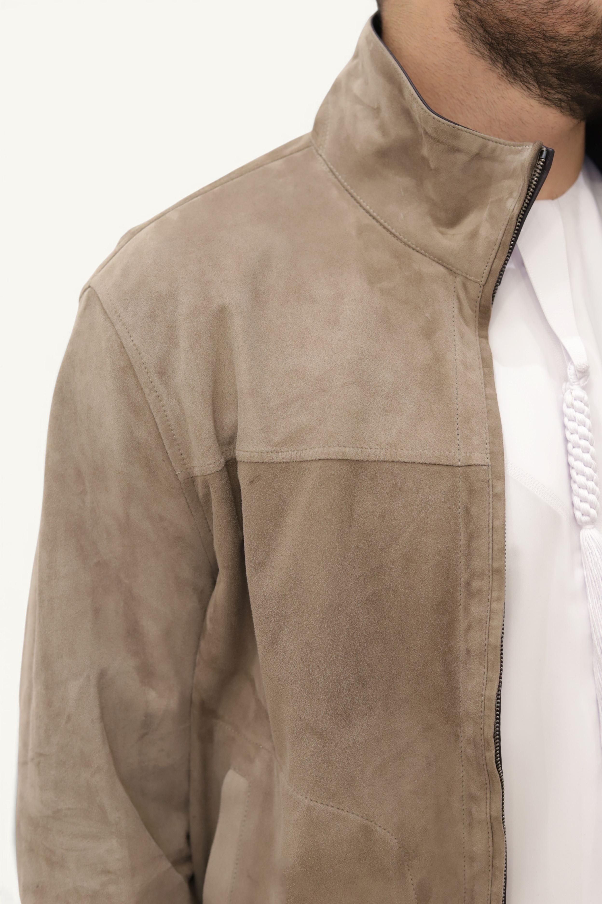 PRESTIGE Bomber Reversible Leather Jacket - Taupe