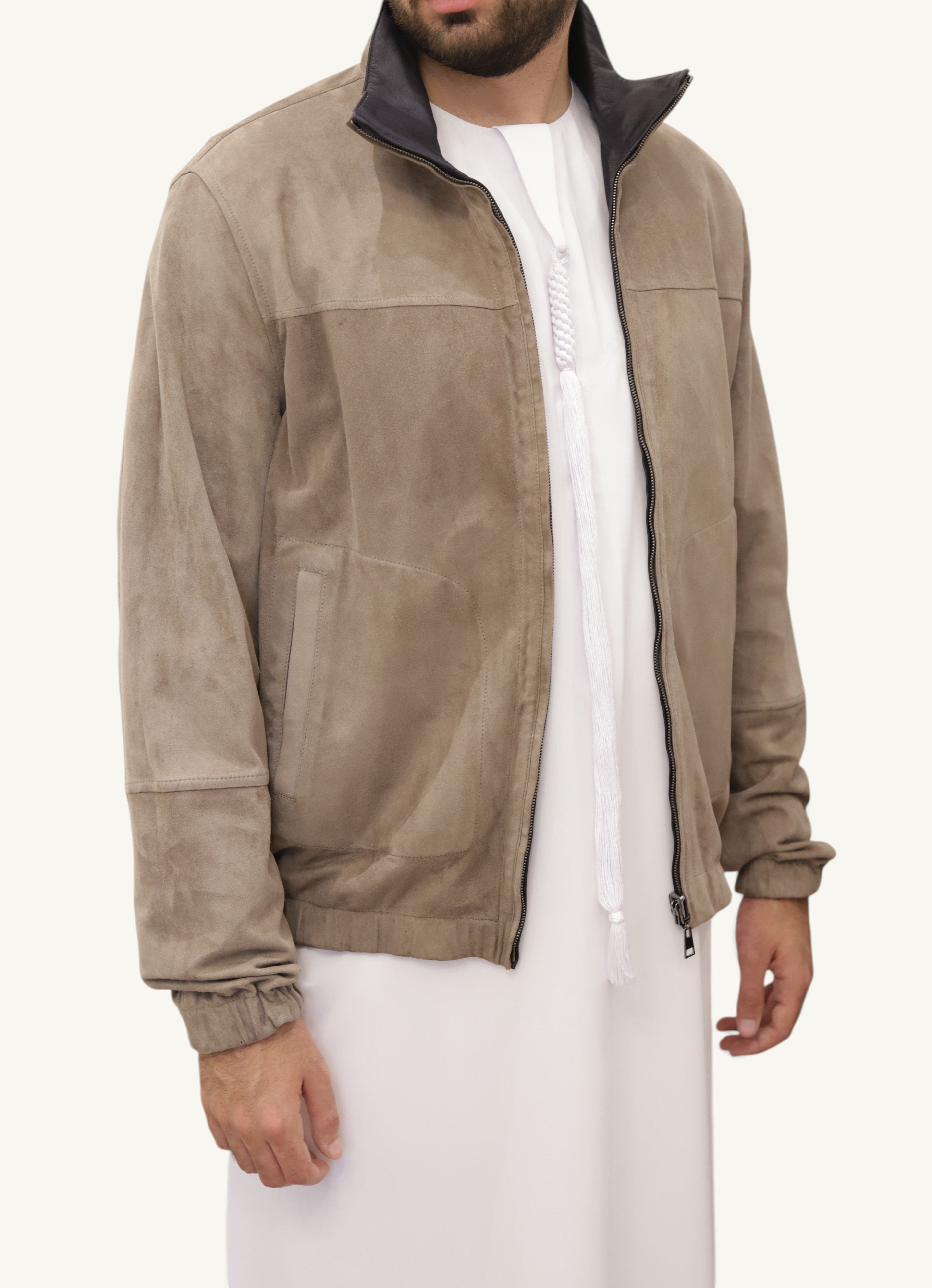 PRESTIGE Bomber Reversible Leather Jacket - Taupe