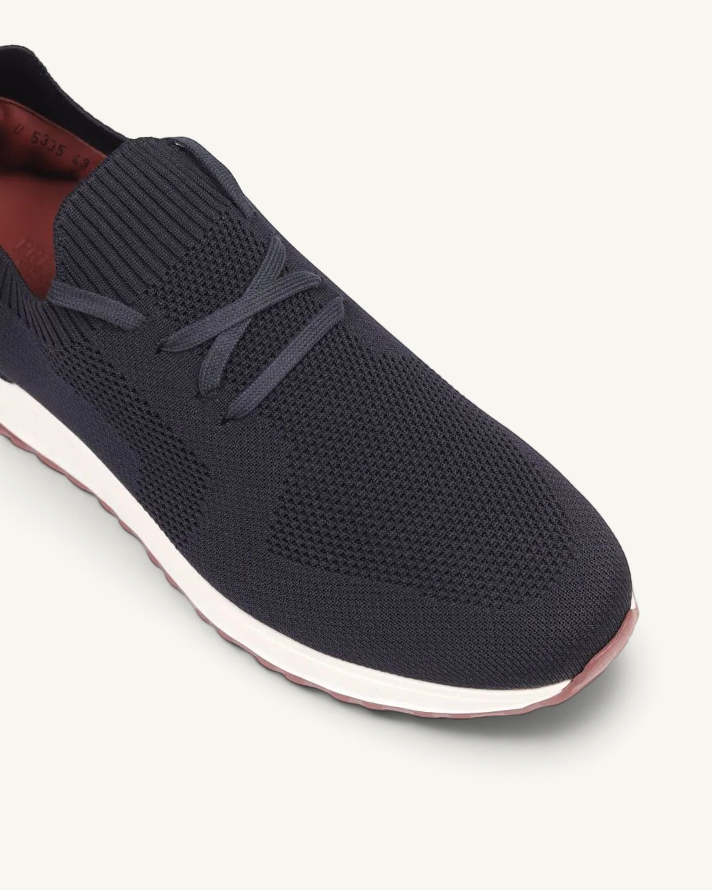 Prestige XLR Maverick Walk XL sneaker in navy blue knit fabric with a white sole and lace-up design