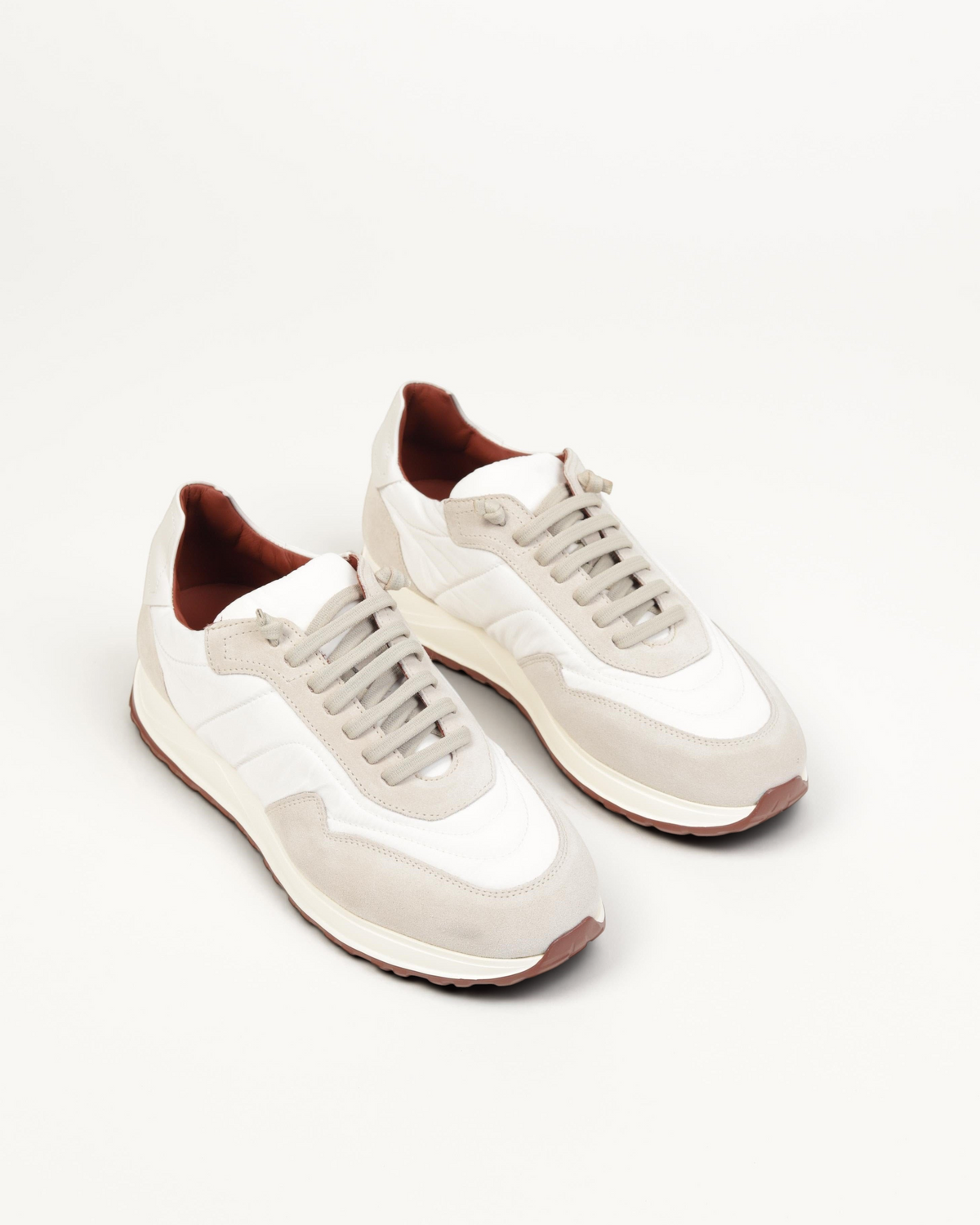 Prestige XLR Weekend Walk XL sneakers in beige and white suede and nylon with a comfortable rubber sole